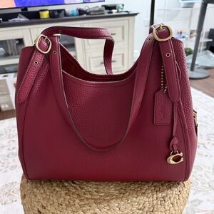 Coach Lori shoulder bag in Red pebble leather